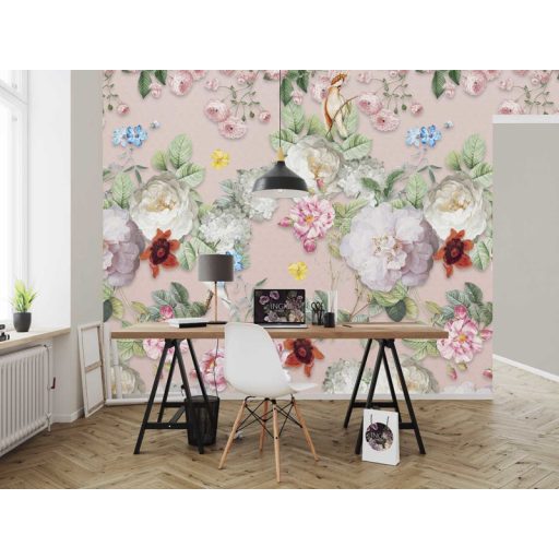 Behang Expresse Floral Utopia INK7584 SWEET ROSA PINK Natur rózsák tengere rózsaszín krém zöld világoskék sárga fehér falpanel