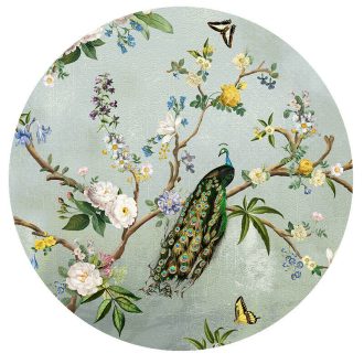   Behang Expresse Floral Utopia INK7597 SECRET GARDEN Natur Fák virágok madarak világoskék kék sárga barna falpanel