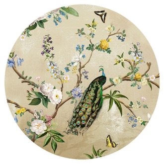   Behang Expresse Floral Utopia INK7598 SECRET GARDEN Natur Fák virágok madarak bézs sárga zöld szines falpanel