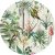 Behang Expresse Floral Utopia INK7604 TROPICAL MORNING Natur reggel a trópusokon életkép Art Deco háttérrel zöld sötétzöld okkersárga olívzöld fehér falpanel