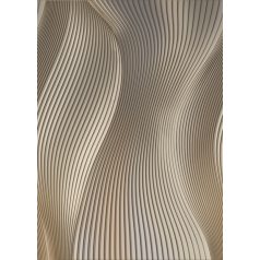   Lenyűgöző és lendületes egyedi színátmenetes 3D hullám motívum bézs barna és szürkésbarna tónus falpanel