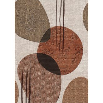   Bohém egyben naív nagyléptékű formák változatos textúrával krém/bézs barna terrakotta és vörösesbarna tónus falpanel