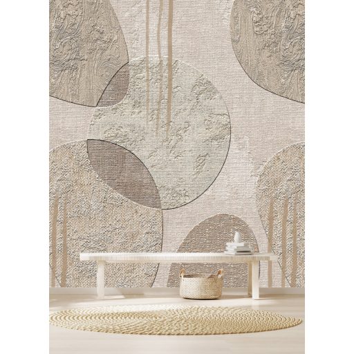 Bohém egyben naív nagyléptékű formák változatos textúrával bézs barna szürke és szürkésbarna tónus falpanel