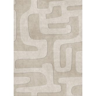   Rendkívül plasztikus absztrakt szinte áramló grafikai minta bézs/szürkésbézs és szürkésbarna  tónus falpanel