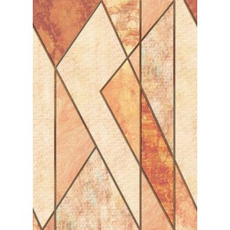   Nagyléptékű geometriai minta fantasztikus struktúra váltásokkal bézs sárga narancs terrakotta és barna tónus falpanel