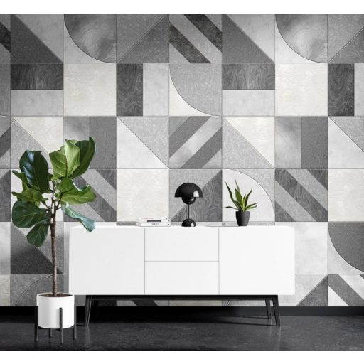 Legyenek négyzetek! De ilyen sok és változatos! Formák és struktúrák játéka fehér szürke és fekete tónus falpanel