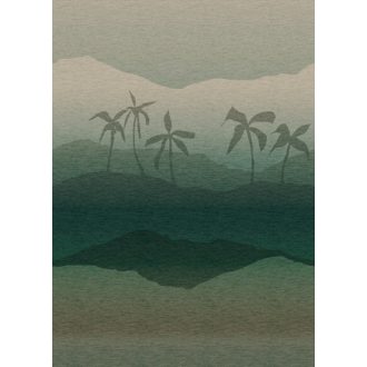   A sivatag legszebb arca! Zöld oázis pálmákkal dűnékkel és az Atlasz vonulataival zöld szürkészöld és sötétzöld tónus falpanel
