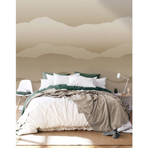 Sivatag sziluettje dűnékkel és az Atlasz vonulataival bézs barna és homokszín tónus falpanel