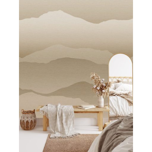 Sivatag sziluettje dűnékkel és az Atlasz vonulataival bézs barna és homokszín tónus falpanel