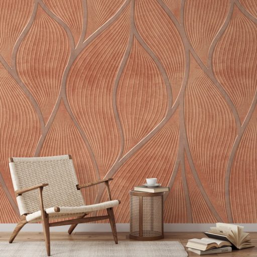 Relaxzóna! Barátságos lágyan fonódó 3D hullámminta rozsdaszín és barna tónus falpanel