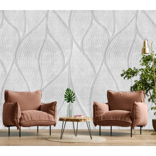 Relaxzóna! Barátságos lágyan fonódó 3D hullámminta szürkésfehér és szürke tónus falpanel