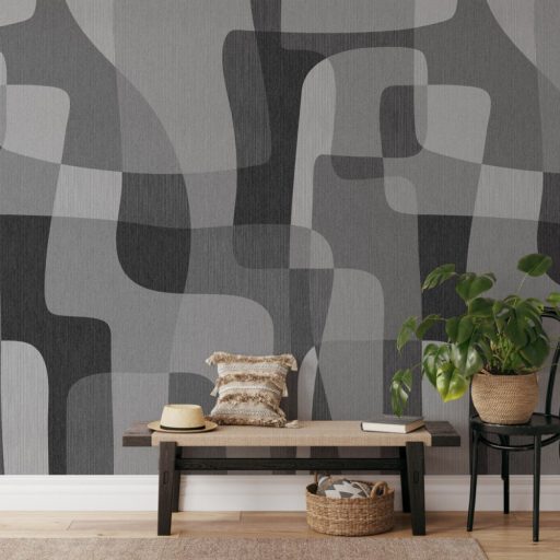 Modern absztrakt geometriai minta világosszürke szürke és fekete tónus falpanel