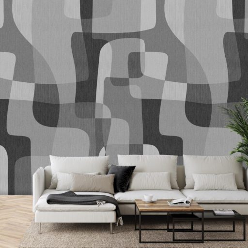 Modern absztrakt geometriai minta világosszürke szürke és fekete tónus falpanel