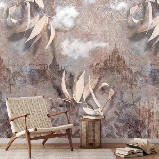 All in One! Stílusok és motívumok elegye Misztikum Botanika Orientalizmus Építészet fehér szürke bézs mokka és vörösesbarna falpanel