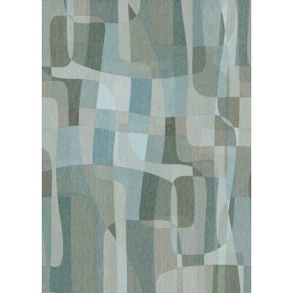   Absztrakt geometriai minta ívelt formákból kialakítva vízzöld vízkék világoskék szürke és szürkésbarna tónus falpanel