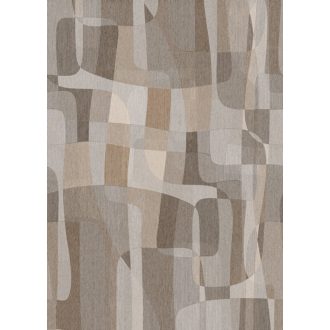   Absztrakt geometriai minta ívelt formákból kialakítva bézs barna szürkésbézs krém és szürkésbarna tónus falpanel