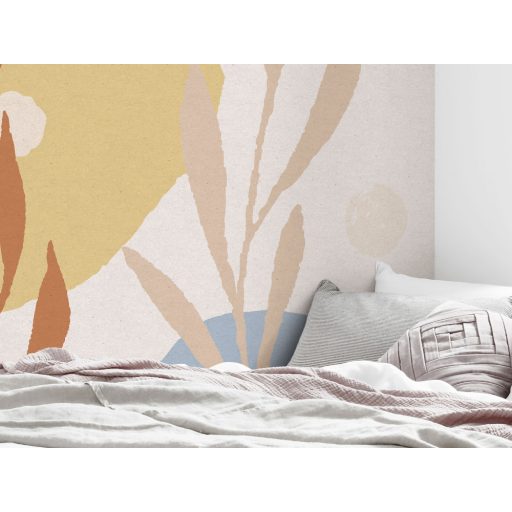 A romantikus és bohém stílus találkozása a skandináv rajzokkal bézs kék vörös sokszínű falpanel/digitális nyomat