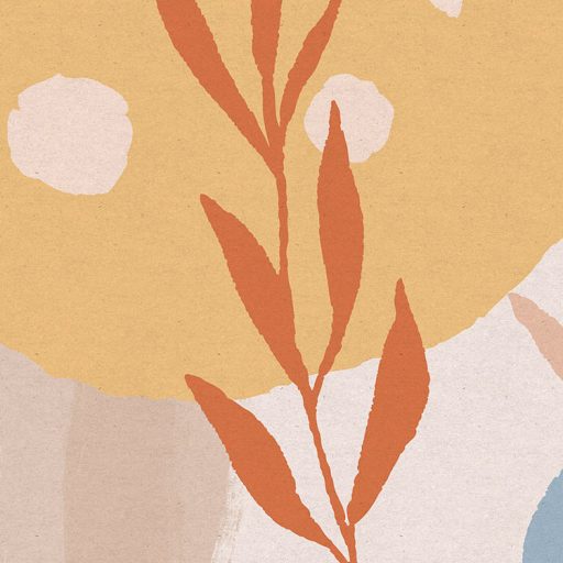 A romantikus és bohém stílus találkozása a skandináv rajzokkal bézs kék vörös sokszínű falpanel/digitális nyomat