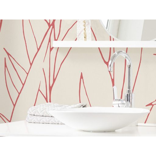 Filigrán réti füvek kétszínű háttéren bézs vörös krém és zöld/szürkészöld tónusok falpanel/digitális nyomat