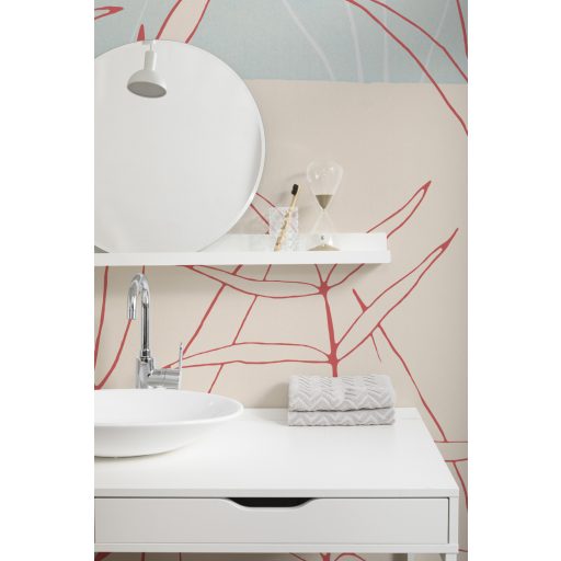 Filigrán réti füvek kétszínű háttéren bézs vörös krém és zöld/szürkészöld tónusok falpanel/digitális nyomat