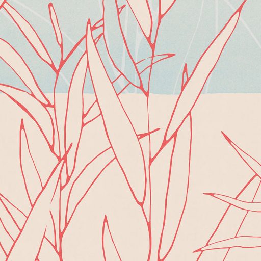 Filigrán réti füvek kétszínű háttéren bézs vörös krém és zöld/szürkészöld tónusok falpanel/digitális nyomat