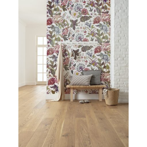 Szecessziós hangulatú álomszerű virágkompozíció fehér rózsaszín zöld és sokszínű túnus falpanel/digitális nyomat