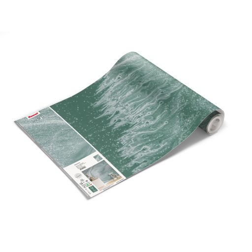 A folyamatos mennyiségi változás egy megragadott pillanata zöld szürke és fehér tónusok falpanel/digitális nyomat