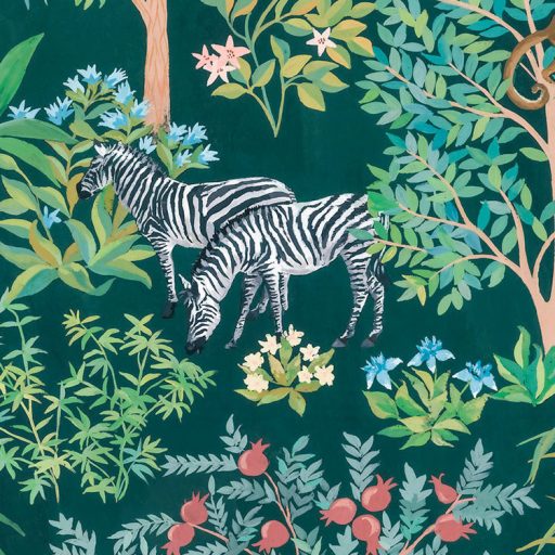 Zsiráf zebra & Co. - Itt jönnek a dzsungel/szavanna legizgalmasabb lakói zöld barna és sokszínű falpanel/digitális nyomat