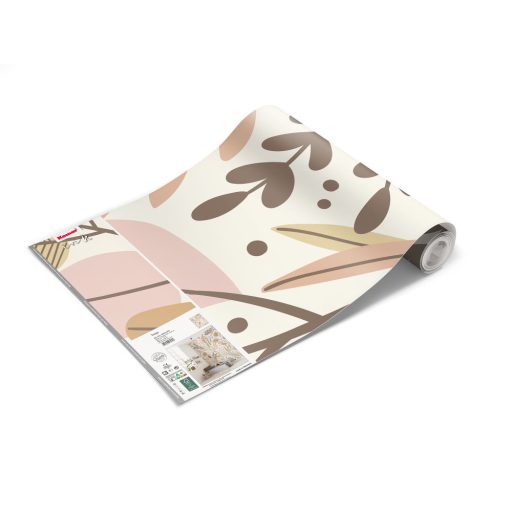 Változatos szines ágak és levelek keveréke fehér rózsaszín barna és szürke tónusok falpanel/digitális nyomat