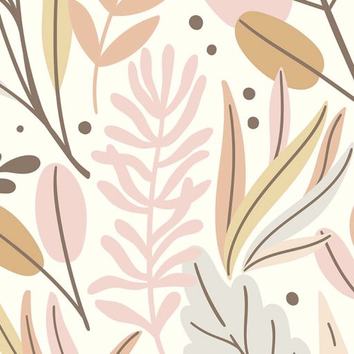 Változatos szines ágak és levelek keveréke fehér rózsaszín barna és szürke tónusok falpanel/digitális nyomat