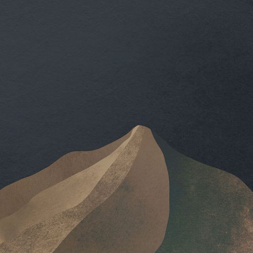 Egyedülálló éjszakai hangulat - Hegycsúcs holdfényben fekete bézs barna szürkészöld és holdfényfehér tónusok falpanel/digitális nyomat