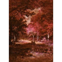   A festőművész kedvenc motívuma - Őszi erdő a "legszebb ruhájában" barna vörös rózsaszín lila és fehér tónusok falpanel/digitális nyomat