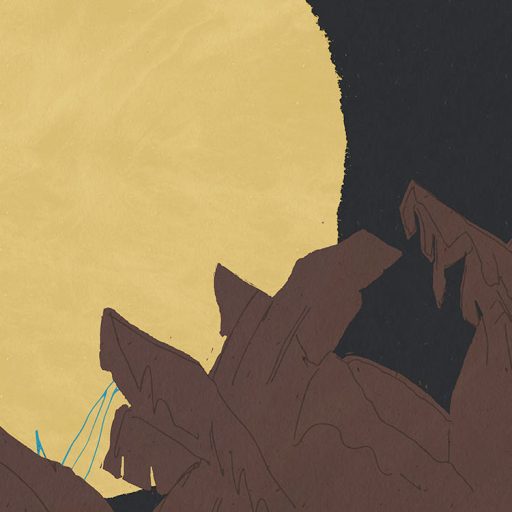 Hétköznapi csillagászat nem mindennapi látvány - Szuperhold fekete barna kék és sárga tónusok falpanel/digitális nyomat