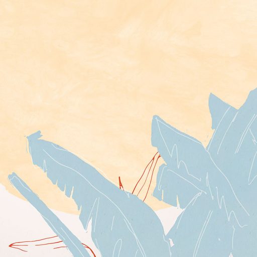 Miami fényei és színei banánlevelek motívummal bézs kék sárga rózsaszín és vörös tónusok falpanel/digitális nyomat