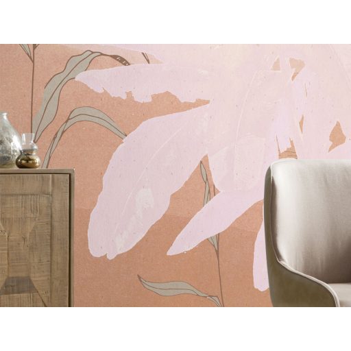 Hamisítatlan Miami hangulat - banánlevelek rózsaszín design-ja bézs sárga rózsaszín terrakotta és kék tónusok falpanel/digitális nyomat