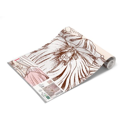 Határain szinte túlmutató nagyformátumú virágkompozíció krém barna rózsaszín sárga és fehér tónusok falpanel/digitális nyomat