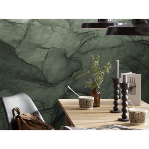 Álomszerű hömpölygő (illat)köd titokzatos kilátással törtfehér és zöld tónusok falpanel/digitális nyomat