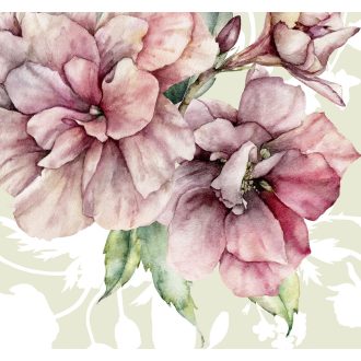   Méretén csak szépsége mutat túl - Színpompás virágdekor fehér bézs mályva zöld tónusok falpanel/digitális nyomat