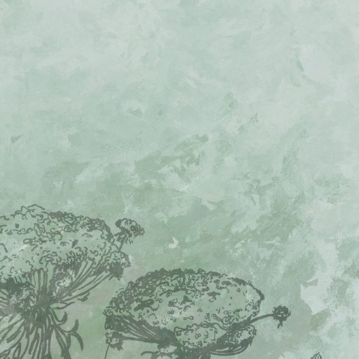 Ringatózás a lágy virág fuvallatban zöld sötétszürke és törtfehér tónusok falpanel/digitális nyomat