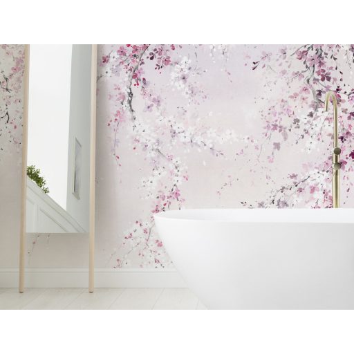 Az egyik legszebb jelenség a természetben - Cseresznyevirágzás rózsaszín pink fehér és fekete tónusok falpanel/digitális nyomat