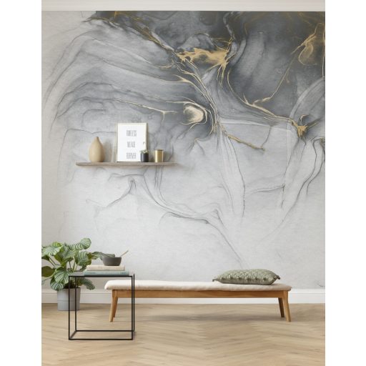 Stílus és elegancia - Fényűző márványminta arannyal finomítva törtfehér szürke fekete és arany tónusok falpanel/digitális nyomat