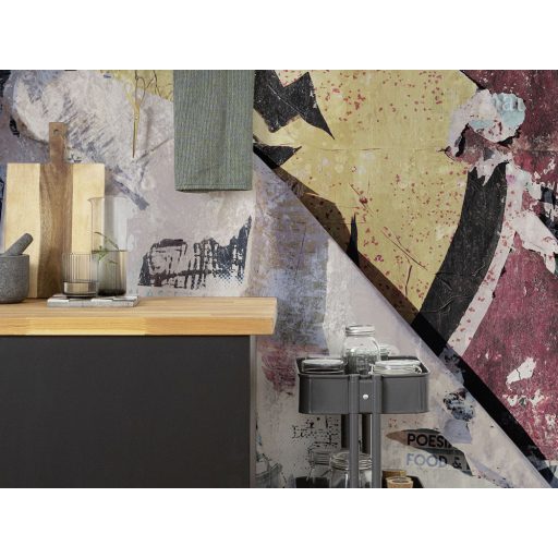 Műalkotás otthonába ezzel a látványos kollázzsal fehér fekete vörös és sokszínű tónus falpanel/digitális nyomat