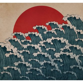   A szabadság felsőfoka - Szörfözés nyáresti hangulatban barna vörös kék szürkéskék és bézs tónusok falpanel/digitális nyomat