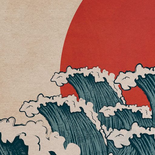 A szabadság felsőfoka - Szörfözés nyáresti hangulatban barna vörös kék szürkéskék és bézs tónusok falpanel/digitális nyomat