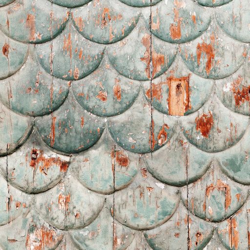 Elegáns antik design halpikkelyes megjelenés zöld szürke vörös fekete és törtfehér tónusok falpanel/digitális nyomat