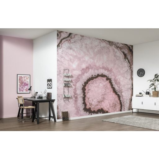 Kristályos varázslat - Egyedülálló felnagyított rózsakvarc rózsaszín mályva barna és fekete tónusok falpanel/digitális nyomat