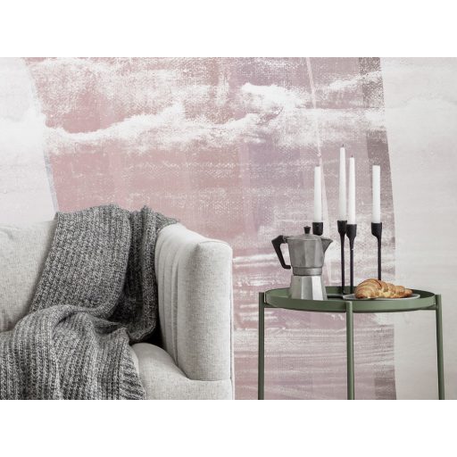 Kőhatású művészi szivárványkapu ábrázolás bézs rózsaszín fehér mályva lila és barna tónusok falpanel/digitális nyomat