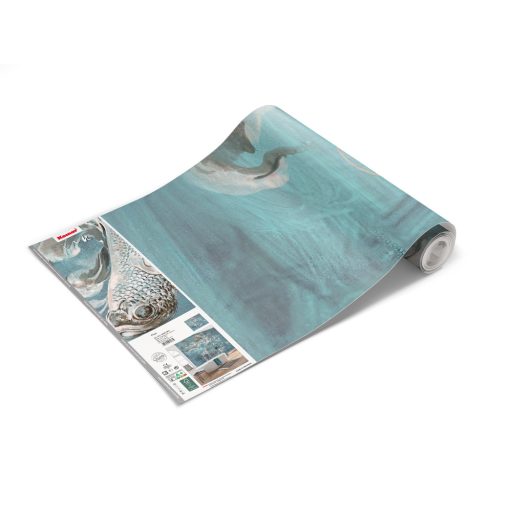 A víz alatti világ lenyűgöző álomszerű áramlása vízkék türkiz kék szürke és fekete tónusok falpanel/digitális nyomat