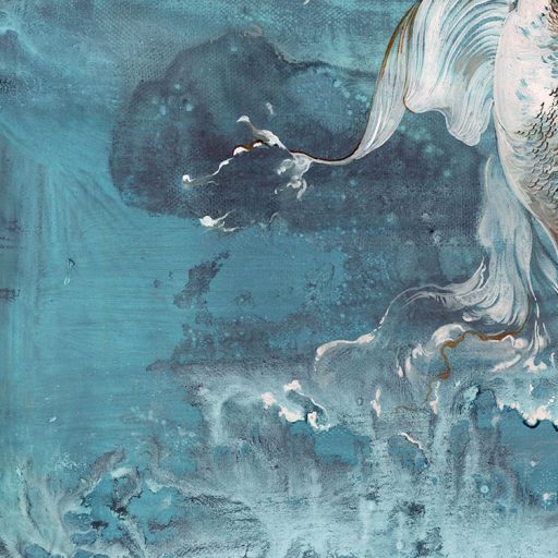 A víz alatti világ lenyűgöző álomszerű áramlása vízkék türkiz kék szürke és fekete tónusok falpanel/digitális nyomat