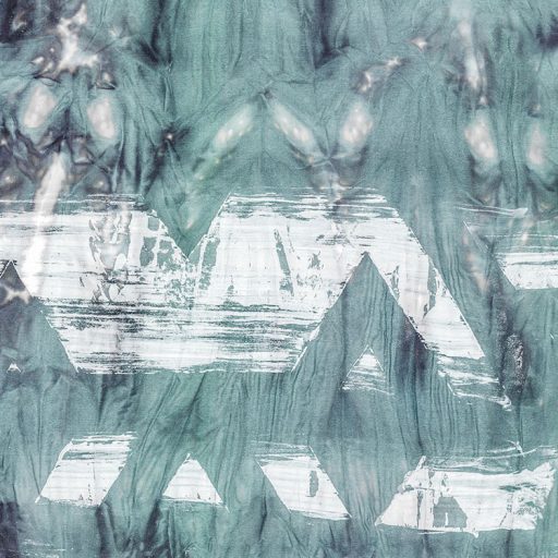 Törzsi ihletésű vázlatos grafikai ábrázolás fehér zöld és sötétkék tónusok falpanel/digitális nyomat